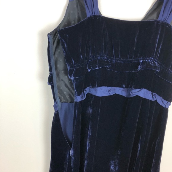 Marc by Marc Jacobs Navy Blue Velvet Silk Dress - Picture 6 of 7